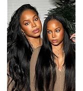 Sunber Yaki Straight Human Hair Wig Pre Cut 7x5 HD Lace Front Wig Bye Bye Knots Pre Plucked Bleac...