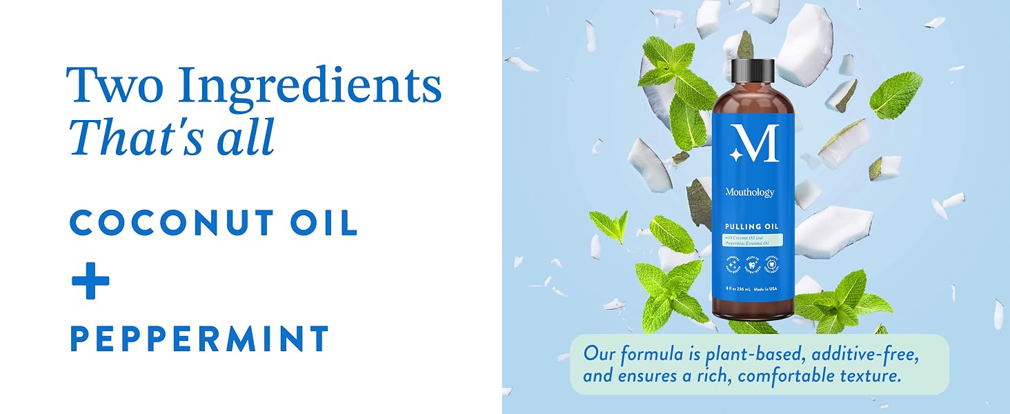 coconut oil pulling for teeth and gums whitening pulling oil mint fresh breath health oral care