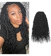 Toyotress Boho Human Hair Locs - 16 Inch 8 Packs Pre-Looped Crochet Locs With Human Hair Curls, N...