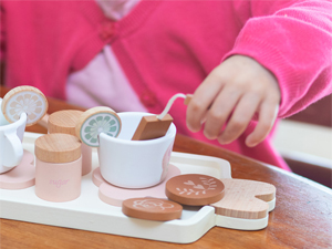 wooden tea set