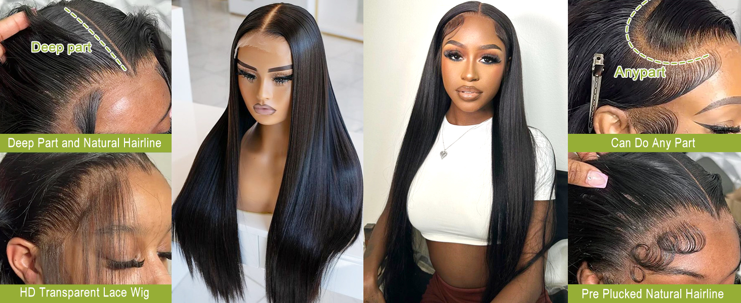 13x4 lace frontal straight human hair wig 