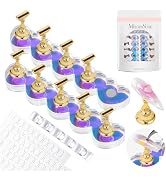 MelodySusie Nail Stand for Press Ons, Blue Heart Shape Magnetic Base for Painting Display with Br...
