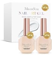 MelodySusie 2PCS Hema Free Gel Top Coat and Base Coat Set,Hema free,Hpma free,Tpo free,No Wipe,So...