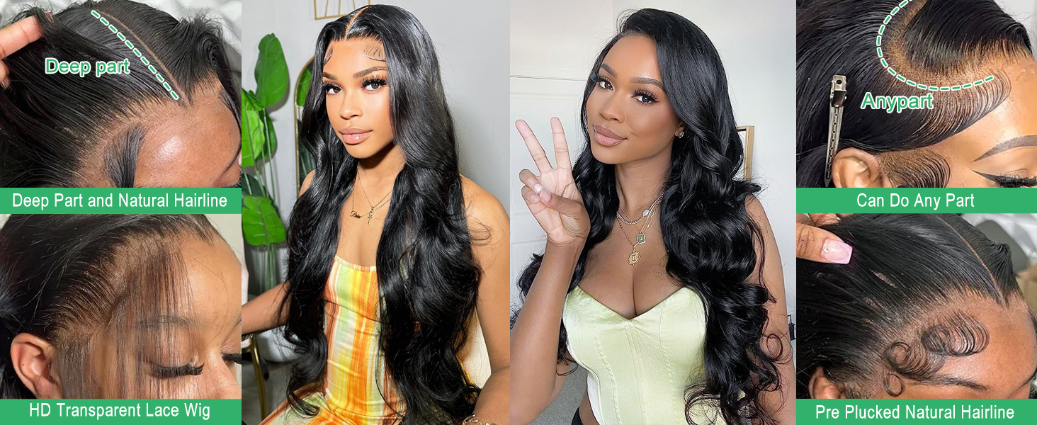 13x4 hd lace frontal body wave human hair wig