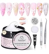 Beetles Solid Builder Nail Gel 1 oz White 3D Sculpting Gel for Nail Art Non-Sticky Extension with...
