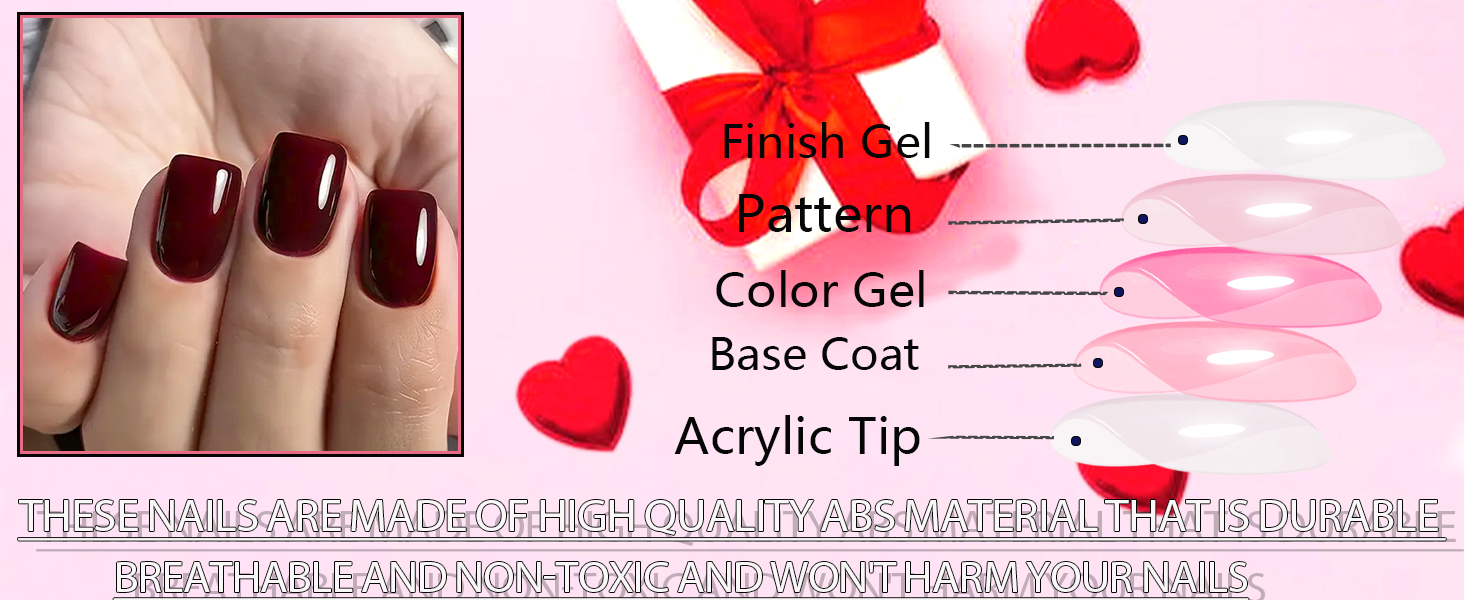 red aspen press on nails glue on nails short extra short press on nails false nails