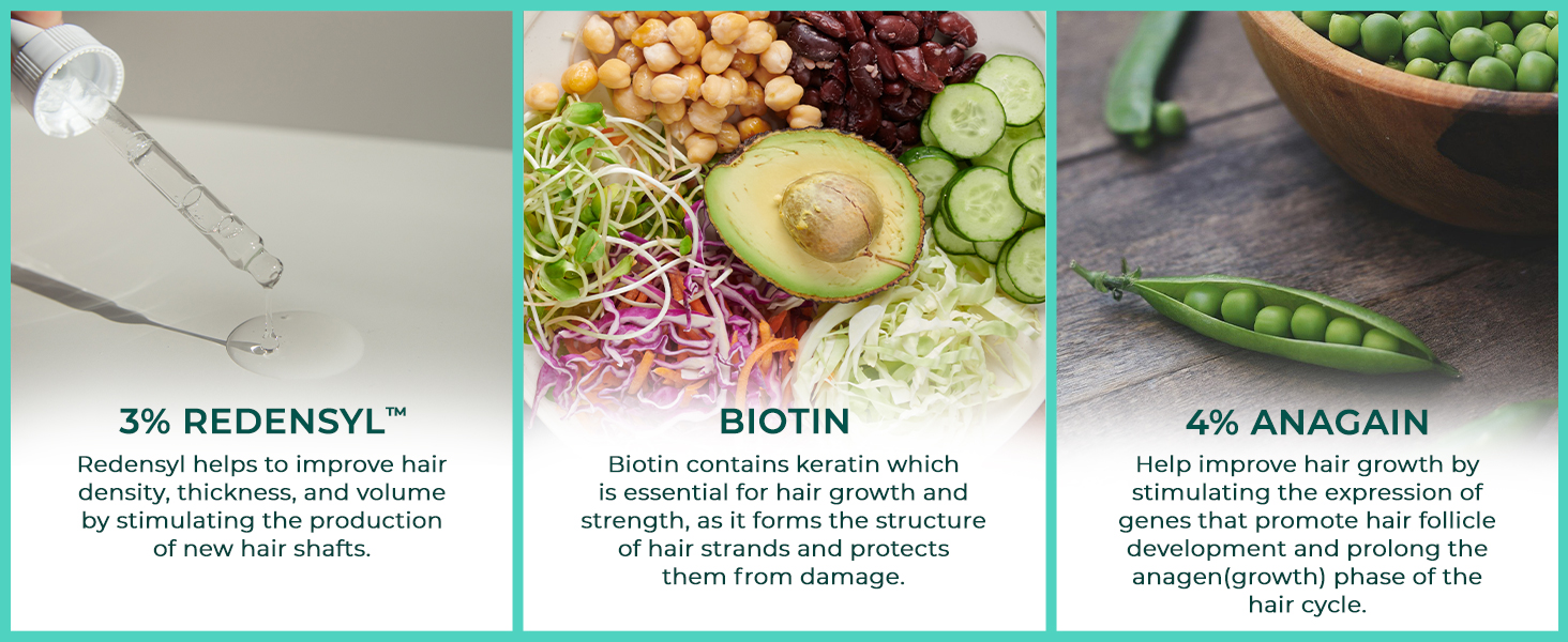 anti hair loss serum with redensyl natural scalp treatment for receding hairline bald spots