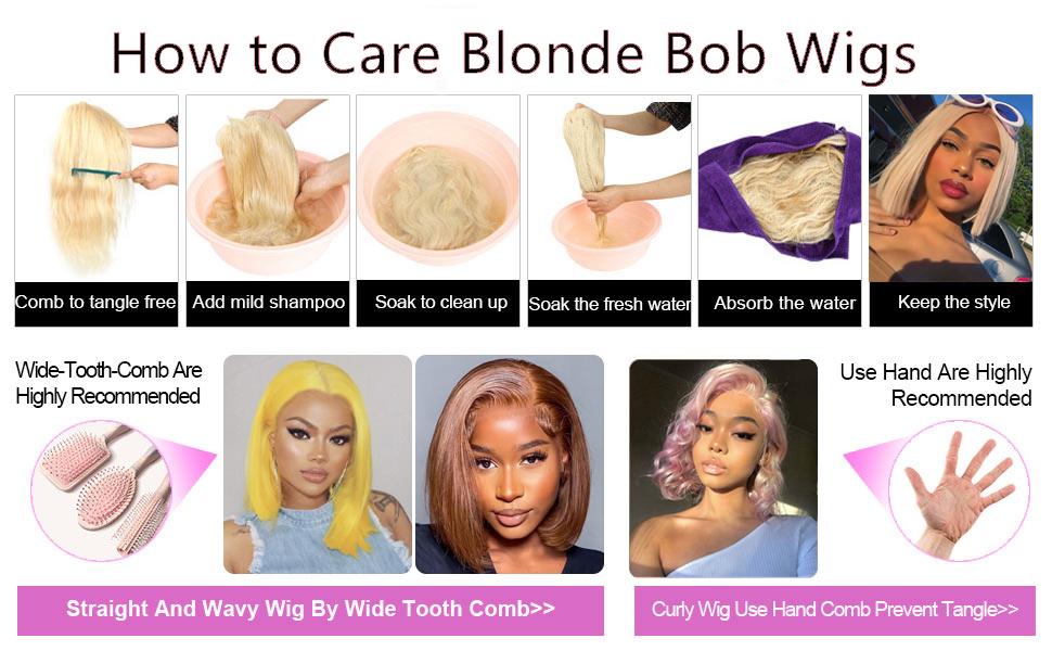 4x4 lace front wig 613 Bob wig