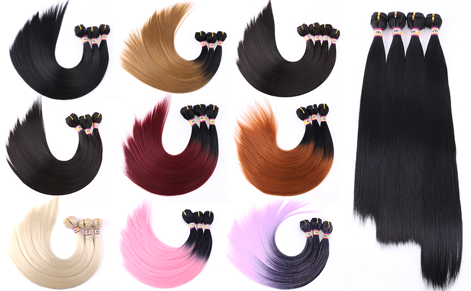 Silky Straight Synthetic Hair Bundles