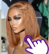 HIRIREMY Brown Bob Wig Human Hair Lace Front Wigs Pre Plucked 13x4 HD Lace Glueless Bob Wigs Hone...
