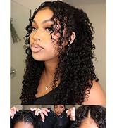 Sunber Curly V Part Human Hair Wigs Upgraded U Part Wigs for Women Glueless V Shape Wigs Afro Cur...
