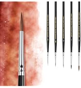 Kolinsky Sable Brushes, Golden Maple Miniature Paint Brushes Natural Hair Professional Pointed Ro...