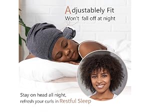 Silk Satin Bonnet Hair Wrap for Sleeping, 2 Pcs Adjustable Bonnets for Women