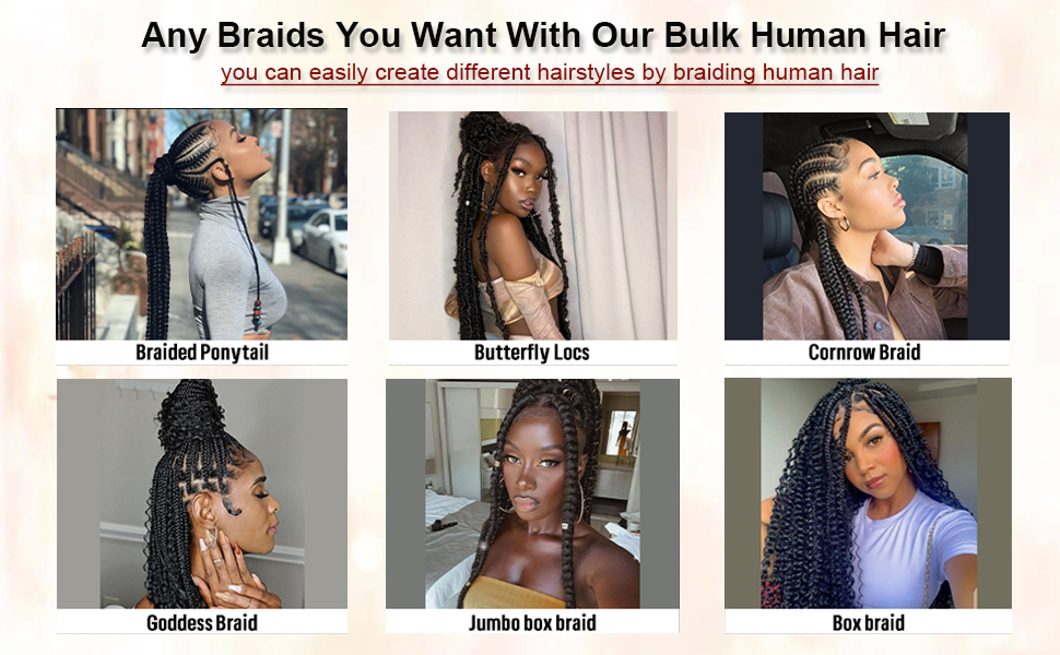 loose Curly Hair Bulk Human Hair Bulk For Braiding No Weft Full End Braids