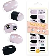 22pcs Nail Strips UV Free Nail Stickers Long Lasting Gel Nail Polish Strips Gloss Nail Wraps with...