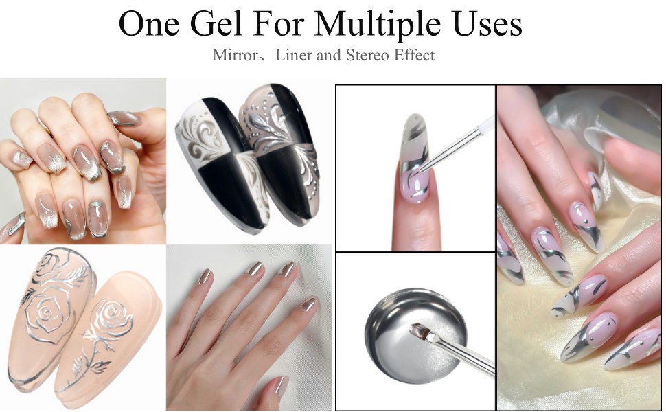 Silver Painted Nail Gel
