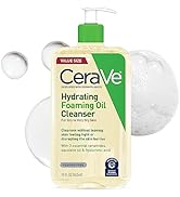 CeraVe Hydrating Foaming Oil Cleanser, Moisturizing Oil Cleanser for Face & Body, Squalane Oil + ...