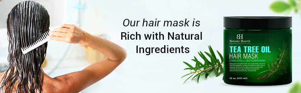 botanic hearth tea tree oil hair mask masque treatment deep conditioner dry scalp damage natural top