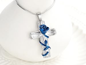 Rose Flower Cremation Urn Necklace for Ashes Memorial Cremation Ash Jewelry Keepsake Necklace