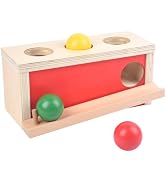 Smartwo Montessori Object Permanence Box for Baby 6 Months+,Wooden Ball Drop Toy, Early Learning ...
