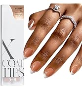 BTArtboxnails French Gel Nail Tips - French Tip Press on Nails Brown Short Almond XCOATTIPS Pre-a...