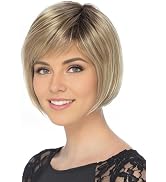 RENERSHOW Short Blonde Bob Wig with Bangs - Synthetic Chin Length Mixed Blonde Cute Short Bob Hai...