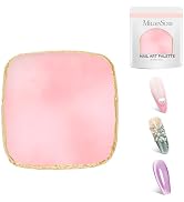 MelodySusie 1PC Square Shape Resin Nail Art Palette, Professional Color Mixing Board for Gel Poli...