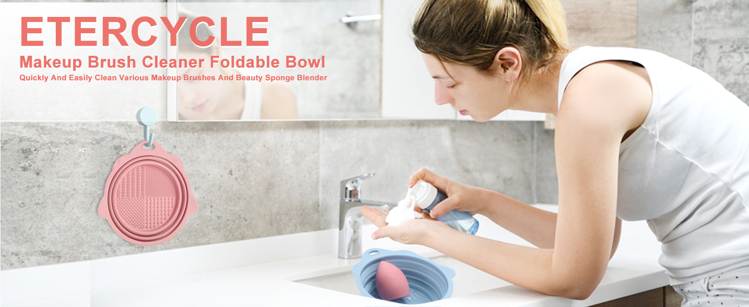 Makeup Brush Cleaner Foldable Bowl