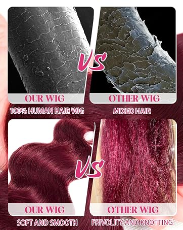 red wigs human hair