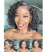 Sunber Short Curly Bob Glueless Human Hair Wig Bye Bye Knots Pre Cut Lace 7x5 HD Lace Closure Put...