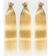Arabella 613 Bundles Human Hair Blonde Straight Human Hair (16 18 20 Inch) 100% Unprocessed Brazi...