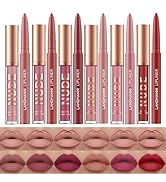 LANGMANNI 6 Matte Lipstick with 6 Lipliners Durable Makeup Set,Long-Lasting Non-Stick Cup Not Fad...