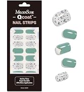 MelodySusie Qcoat Fully Cured Gel Nail Strips (Mint) - UV Free Nail Polish Strips, Salon-Quality,...