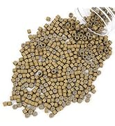 Vlasy 500Pcs 4mm Silicone Lined Micro Ring Beads for Hair Extensions 5Colors Apply (L.Brown)