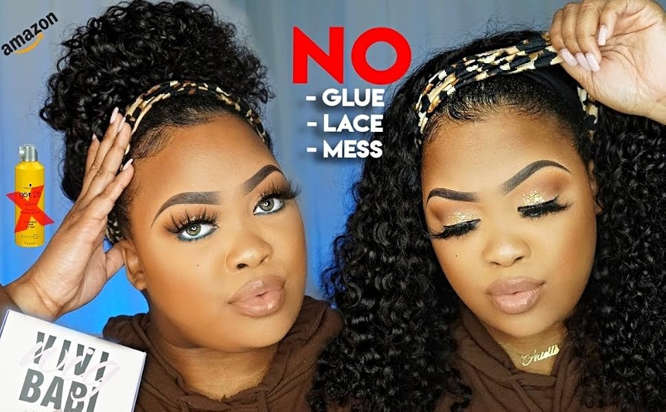 curly headband wig human hair