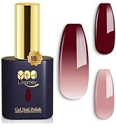 YTD Likomey Color Changing Gel Nail Polish,15ml Translucent Nude Pink Burgundy Red Mood Temperatu...