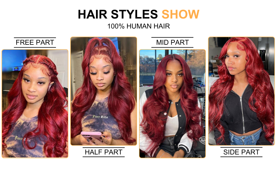 99j burgundy lace front wigs human hair
