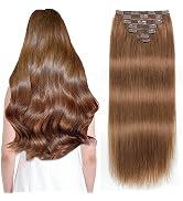 Sisily Clip in Hair Extensions Real Human Hair, 22 Inch 170g 7pcs Human Hair Clip in Hair Extensi...