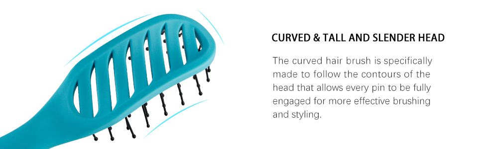 FIXBODY Curved Vent Hair Brush for Blow Drying, Styling and Solon