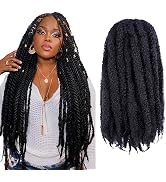 ToyoTress Marley Twist Braiding Hair - 18 Inch 6 Packs Black Marley Hair For Faux Locs, Marley Tw...