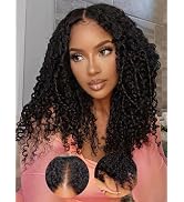 Julia Hair V Part Wig Human Hair Curly Wig with Finger Coil Ends Glueless V Shape Wig Afro Curly ...