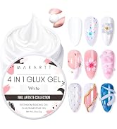 Makartt Solid Builder Nail Gel, 4-in-1 3D Nail Gel Sculpting Gels White Non-sticky for Extension,...