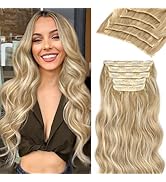 Kookastyle 20 Inch Wavy Synthetic Hair Extensions, 5 Pieces Full Wrap Edges Clip in Hair Extensio...