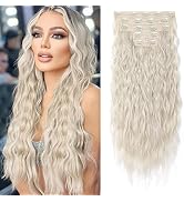 Hair Extensions, REECHO Blonde Clip in Hair Extensions 24