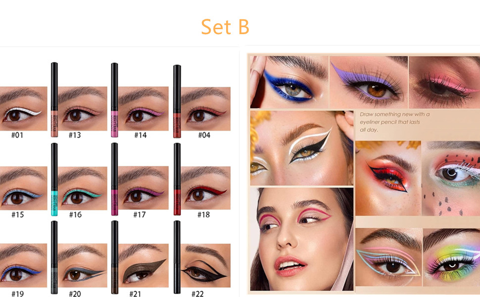 12 Color Matte Liquid Eyeliner Set