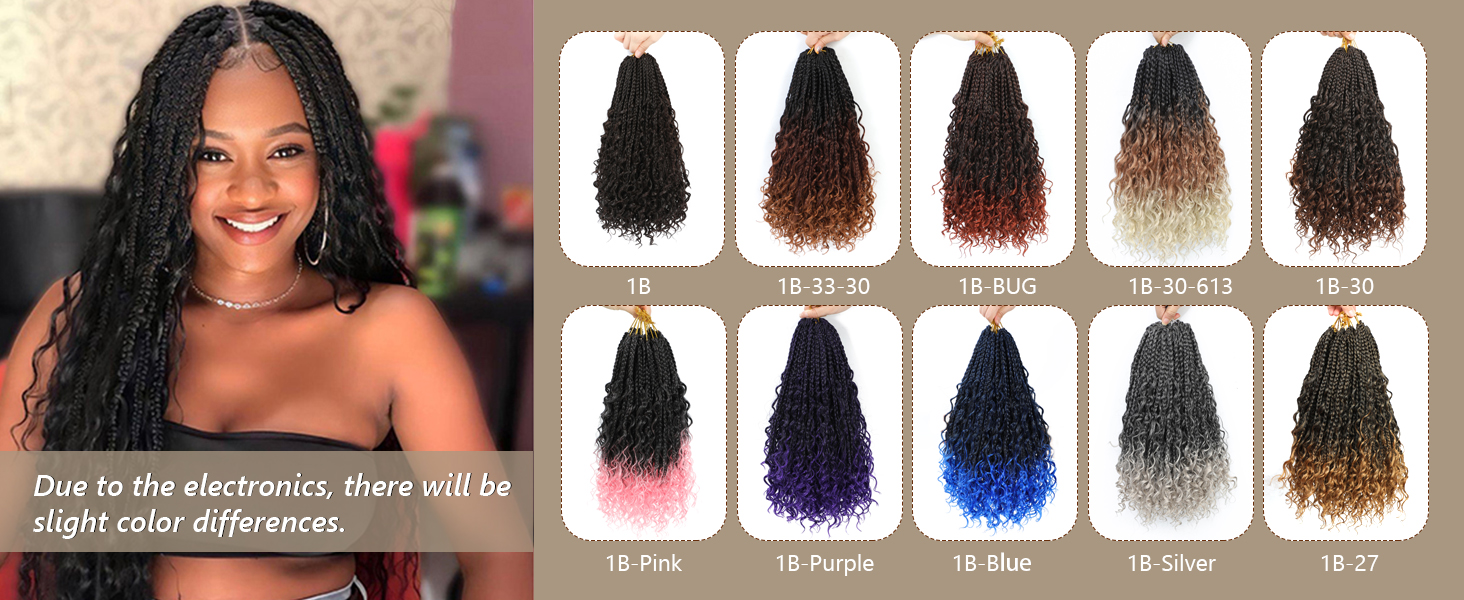 Boho Box Braids Crochet Hair for Black Women