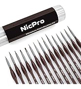 Nicpro 15 PCS Micro Fine Detail Paint Brush Set, Small Miniature Fine Tip Detail Brushes Kit for ...