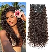Clip in Hair Extensions, FLUFYMOOZ 4PC 100％ Pure Protein Silk Hair Extensions Long Soft Natural H...