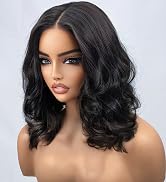 Brennas Hair 12 Inch Glueless Short Wavy Human Hair Wigs Pre Plucked 13x4 Body Wave HD Lace Front...