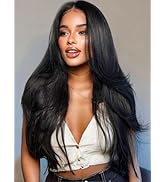 KLAIYI 4C Kinky Edges Yaki Straight Bye Bye Knots Glueless Wig 7x5 Precut Lace Front Wigs Human H...